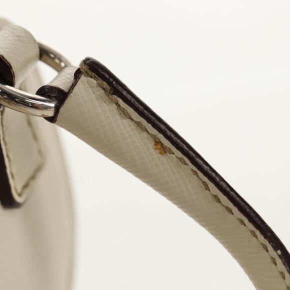 PRADA Pouch Safiano Ivory Silver Auth 157955V - Picture 9 of 16